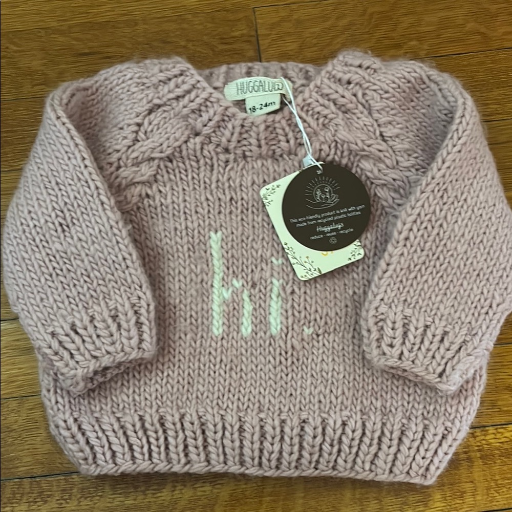 Cozy Pink Knit Sweater with Giraffe Design